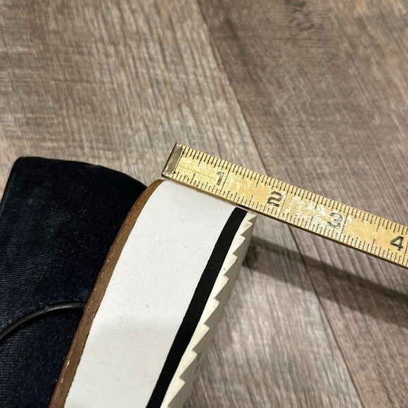 Shellys London steel blue velvet platform lace up white sole Oxford size 7 1/2 - Picture 7 of 14